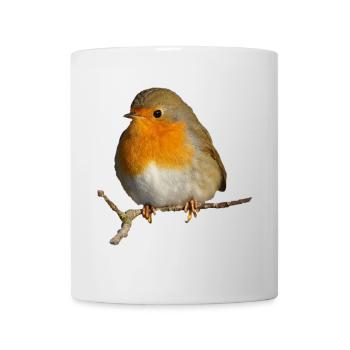 Robin sitting on branch - Mug - white - Front