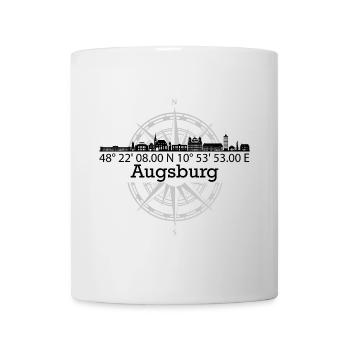Koordinaten Skyline Augsburg - Tasse - Weiß - Vorne