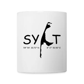 Sylt - Insel mit Koordinaten - Tasse - Weiß - Vorne
