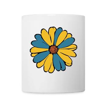 Flower Dark Blue Blue Flower Flowers Blue-Yellow - Mug - white - Front