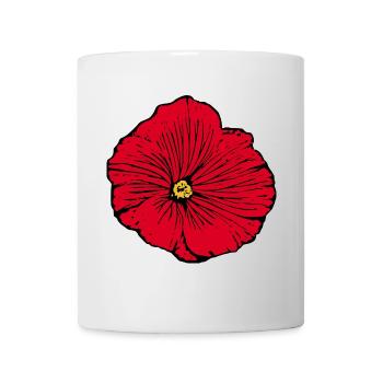 Blume rot rote Blüte Geschenk Valentinstag - Tasse - Weiß - Vorne