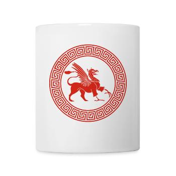 Symbole grec du griffon rouge - Mug blanc - blanc - Devant