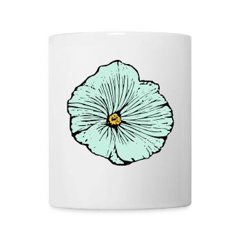 Blume hellblau blaue Blume Malve - Tasse - Weiß - Vorne