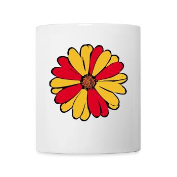Années 70 Fleur Motif Rétro Hippie Fleurs Puissance - Mug blanc - blanc - Devant