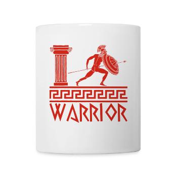Guerrier grec antique rouge - Mug blanc - blanc - Devant