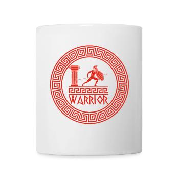 Symbole rouge du guerrier grec - Mug blanc - blanc - Devant