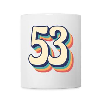 Vintage rétro T Shirt numéro 53 cinquante-trois - Mug blanc - blanc - Devant