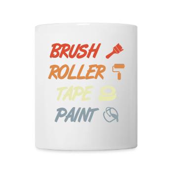 Brush Roller Tape Paint - Tasse - Weiß - Vorne