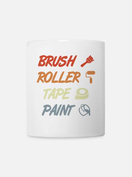 Brush Roller Tape Paint - Tasse - Weiß