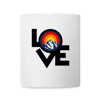 Ich Liebe Berge – I Love Mountains Retro Design - Tasse - Weiß - Vorne