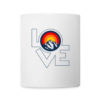 Ich Liebe Berge – I Love Mountains Retro Design - Tasse - Weiß - Vorne