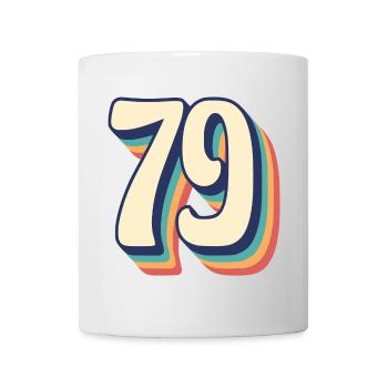 Vintage Retro T-Shirt Nummer 79 Seventy Nine - Tasse - Weiß - Vorne