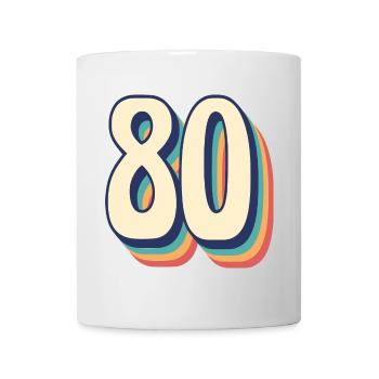 T-Shirt rétro Vintage numéro 80 Eighty - Mug blanc - blanc - Devant
