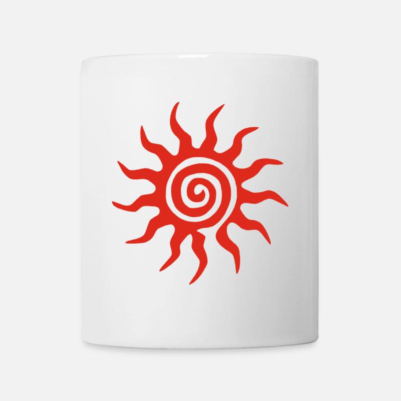 Soleil rouge en spirale - Mug blanc - blanc