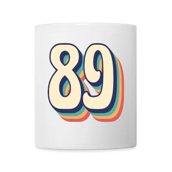 T-Shirt rétro Vintage numéro 89 quatre-vingt-neuf - Mug blanc - blanc - Devant