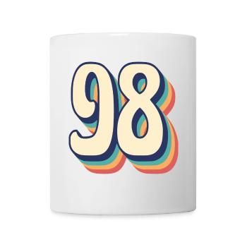 T-Shirt rétro Vintage numéro 98, quatre-vingt-dix-huit - Mug blanc - blanc - Devant