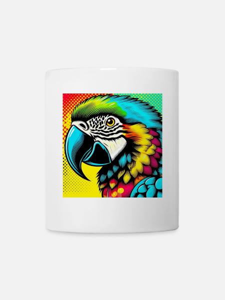 Papagei Pop Art - Tasse - Weiß