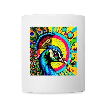 Paon Pop Art - Mug blanc - blanc - Devant