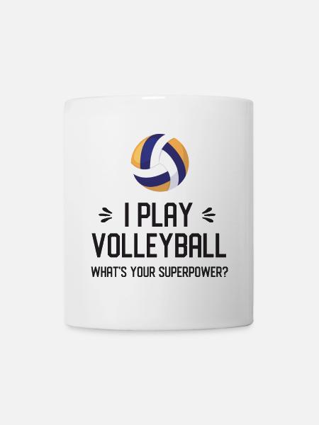 Juego al voleibol. ¿Cuál es tu superpoder? - Taza - blanco