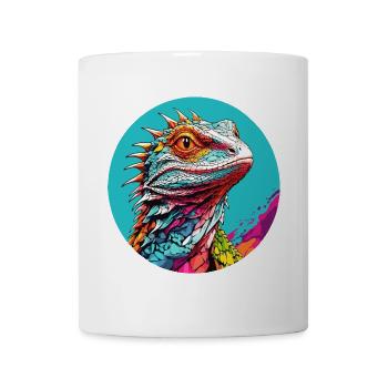 Lézard coloré Portrait Iguanes varan lézards - Mug blanc - blanc - Devant