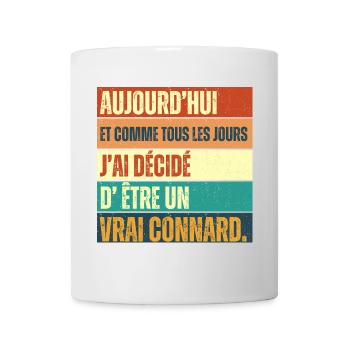 J' ai décidé d' être un vrai connard humour rétro - Mug blanc - blanc - Devant