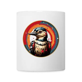 Great spotted woodpecker portrait in colorful color wheel - Mug - white - Front