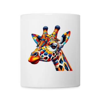 Giraffe colored and painted like Harlequin - Mug - white - Front