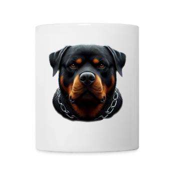 Ein Rottweiler mit einer Stahlkette - Tasse - Weiß - Vorne