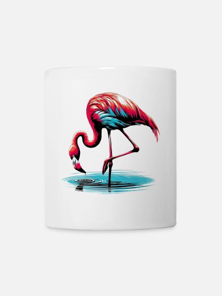 Rosa Flamingo - Tasse - Weiß