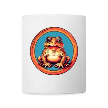 Frosch mit Mütze auf Farbklecksen - Tasse - Weiß - Vorne