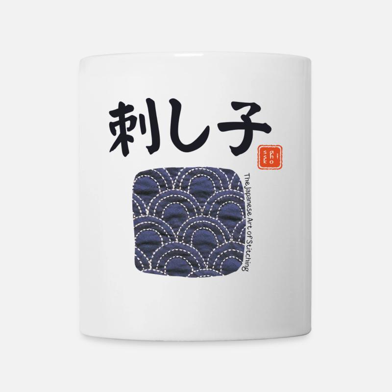 Sashiko - Japanese Embroidery - Embroidery - Japan - Mug - white
