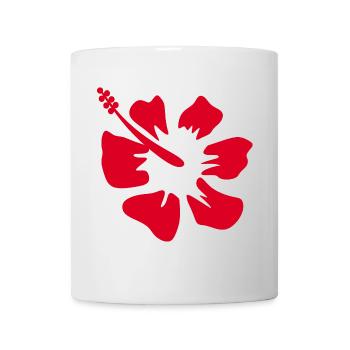 Blume rot rote Blumen rot rote Blumen Hibiskus - Tasse - Weiß - Vorne