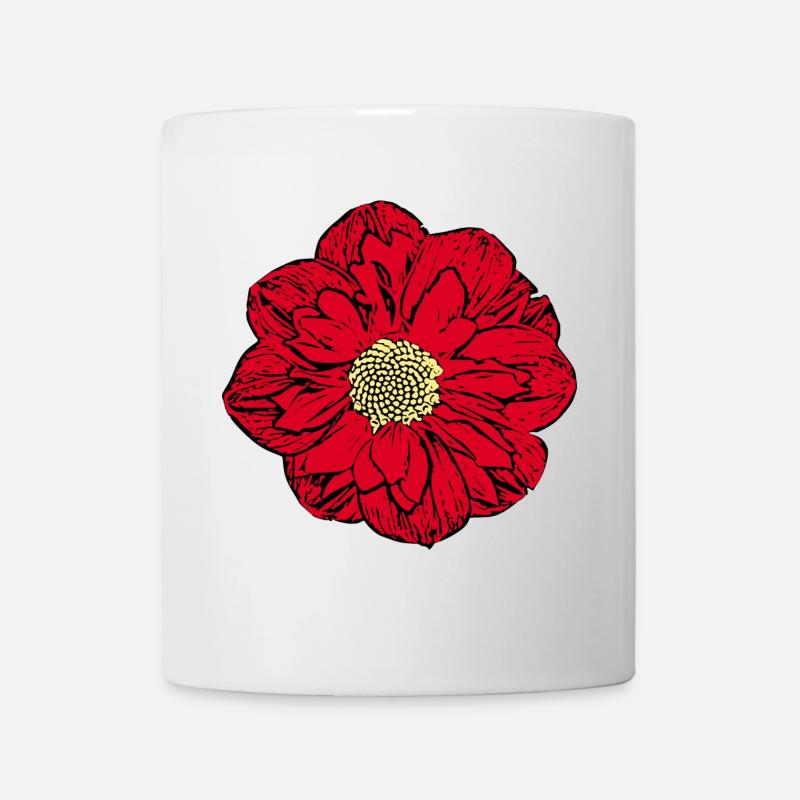 Blume rot rote Blume Blumen rot rote Blumen - Tasse - Weiß