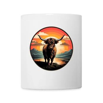 Bétail écossais Highlands Highlands. Vintage Style - Mug blanc - blanc - Devant