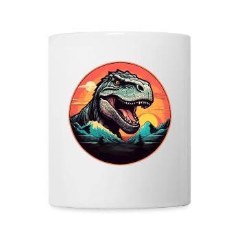 Tyrannosaurus Rex T-Rex in a colorful circle - Mug - white - Front