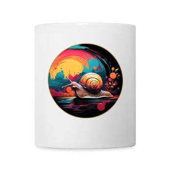 Snail in a colorful circle always with the calm - Mug - white - Front