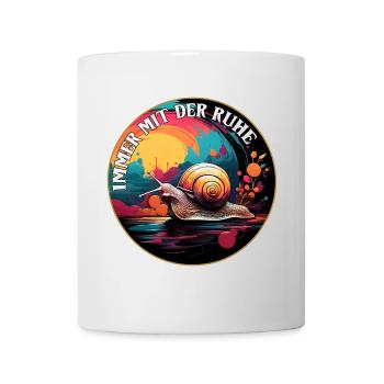 Snail in a colorful circle always with the calm - Mug - white - Front