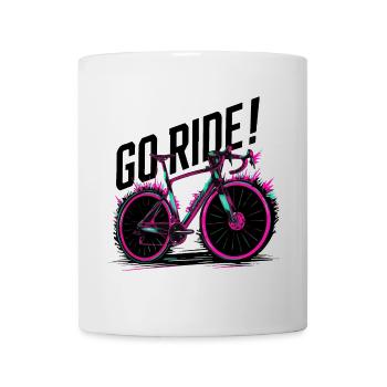 Neon Cycling Adventure Illustration - Mug - white - Front