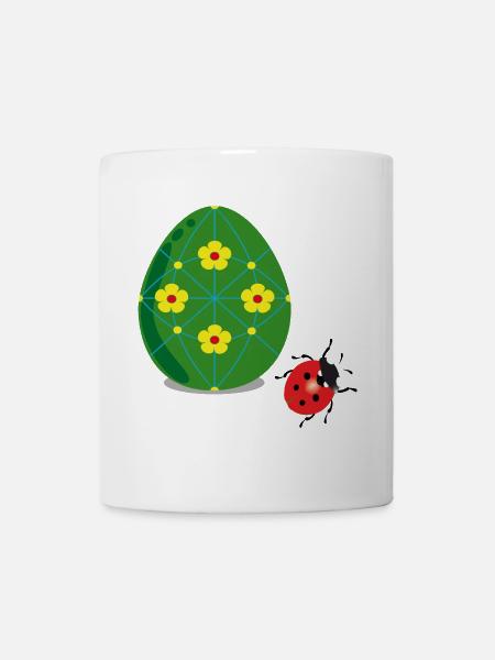Osterei mit Marienkäfer - Tasse - Weiß