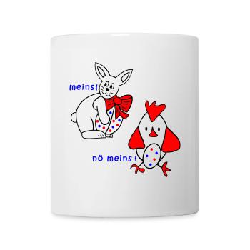 Lapin et poulet avec œuf de Pâques - Mug blanc - blanc - Devant