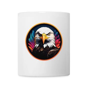 Portrait coloré de pygargue à tête blanche - Mug blanc - blanc - Devant