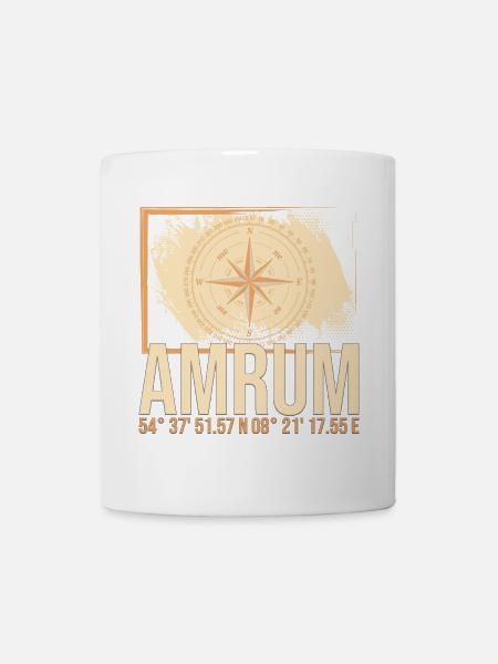 Amrum Koordinaten - Tasse - Weiß