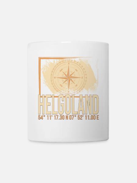 Helgoland Koordinaten - Tasse - Weiß