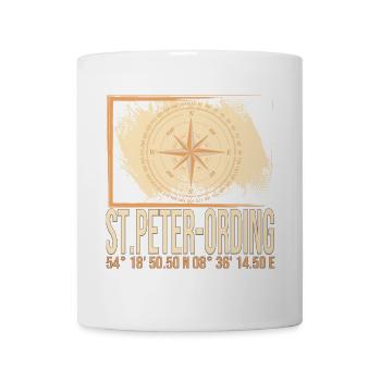 St Peter Ording Koordinaten - Tasse - Weiß - Vorne