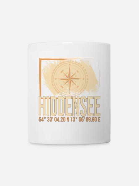 Hiddensee Koordinaten - Tasse - Weiß