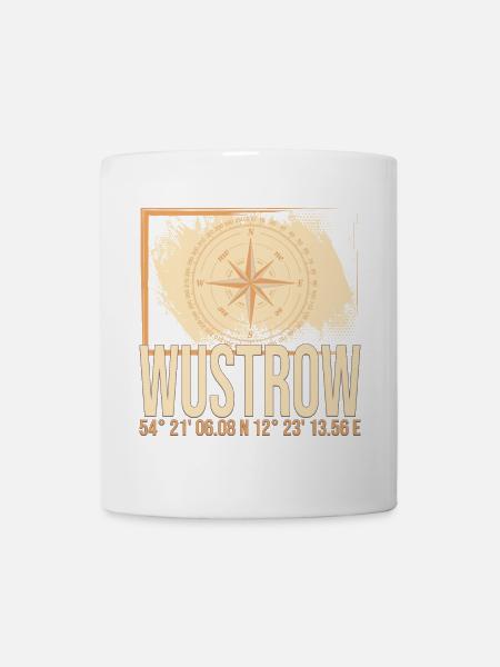 Wustrow Koordinaten - Tasse - Weiß
