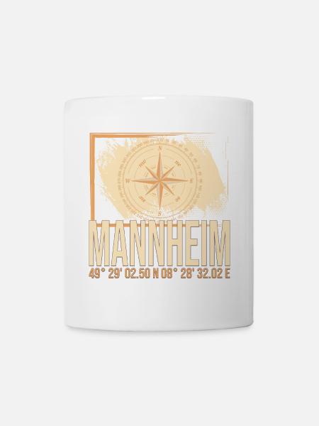 Mannheim Koordinaten - Tasse - Weiß