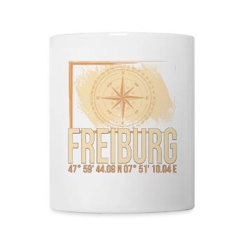 Freiburg Koordinaten - Tasse - Weiß - Vorne