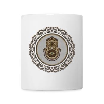 Elégante main hamsa - Mug blanc - blanc - Devant