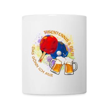 Tischtennis & Bier dass gönn ich mir - Tasse - Weiß - Vorne